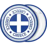 Greek flag cross badge button