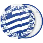 Badge Greek wavy white flag Hellas