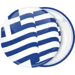 Badge Greek wavy white flag