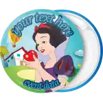Snow-white face badge button