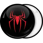 Spider from spider man black circle badge button