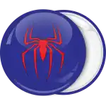 Spider from spiderman blue circle badge button