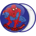 Spiderman kids birthday badge button