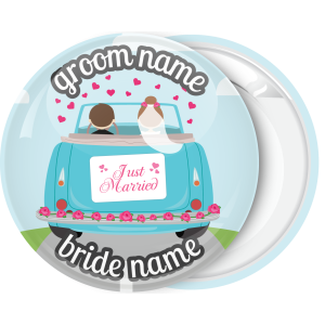 Κονκάρδα γάμου Just Married in car