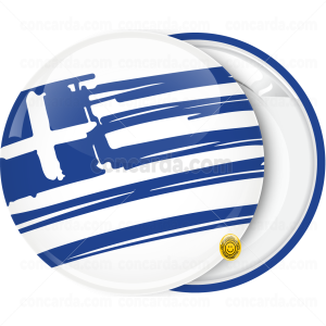 Κονκάρδα Ελληνική σημαία σε πλάγιο σχέδιο λευκή