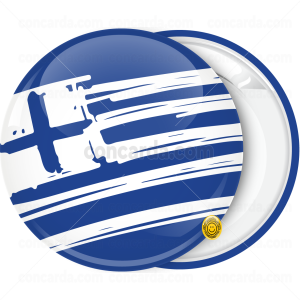 Κονκάρδα Ελληνική σημαία σε πλάγιο σχέδιο μπλέ