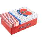 Cardboard package rectangular box for badges button navy red medium