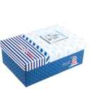 Cardboard package rectangular box for badges button navy blue medium