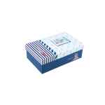 Cardboard package rectangular box for badges button navy blue small