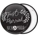 Just Married  badge button