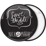 Save the Date wedding badge button
