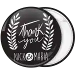Thank you wedding badge button