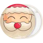 Santa face badge button