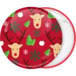 Christmas ball reindeer badge button