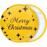 Gold Merry Christmas badge button