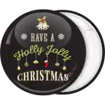 Holly Jolly Xmas badge button