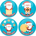 Classic Santa Claus badge set of 4 pieces