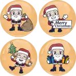 Little Santa Claus badge button set of 4 pieces
