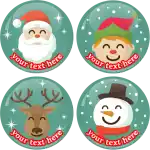 Kids xmas party set 4 pieces badge button