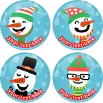 Snowman faces badge button