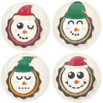 Snowman with xmas  and santa hat badges buttons