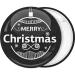 Black and white wish xmas badge button