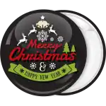 Chalkboard Merry Christmas wish Typography badge button