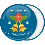Merry Christmas bells badge button