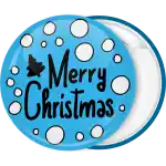 Blue Merry Christmas badge button