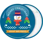 Enjoy Holidays snowman badge button