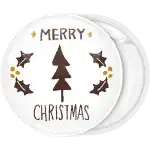 Kids drawing xmas tree badge button