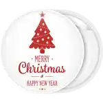 Red xmas tree badge button
