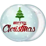 Christmas Tree snow  badge button