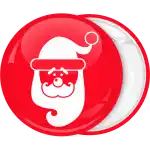 Minimal xmas badge button santa claus