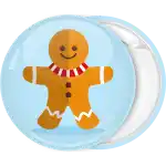 Gingerbread Xmas badge button
