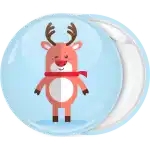 Pink Reindeer badge button