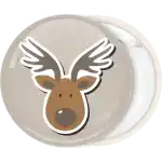 Reindeer Head xmas badge button