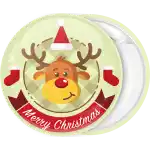 Reindeer Xmas badge button