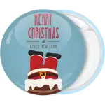 Santa Fireplace Xmas badge button