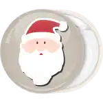 Santa Head Xmas badge button