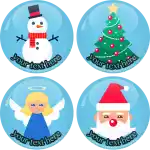 Christmas main characters badges buttons
