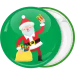 Happy Santa round badge button