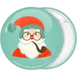 Santa smoke badge button