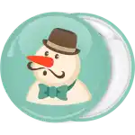 Gentleman snowman badge button