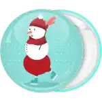 Snowman skate badge button