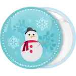 Gentleman snowman in the snow badge button