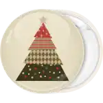 Christmas Tree beige star badge button