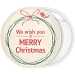 Merry Christmas little bird badge button