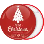 White xmas tree badge button
