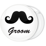 Κονκάρδα γάμου Groom Mustache λευκή